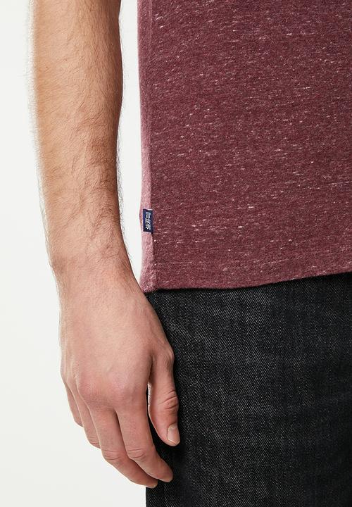 Superdry. - Vintage logo emb tee - burgundy heather