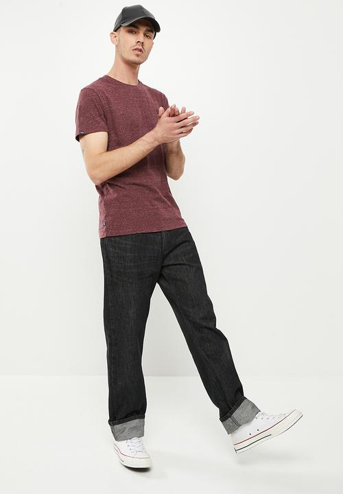 Superdry. - Vintage logo emb tee - burgundy heather
