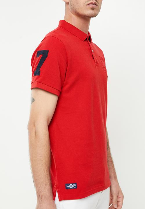 Superdry. - Vintage superstate polo - varsity red