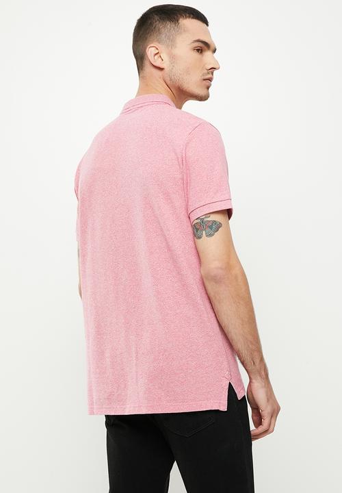 Superdry. - Classic pique polo - mid pink grit