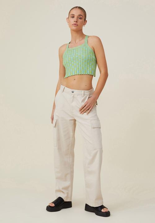 Cotton On - Rainbow spacedye knit cami - mint spacedye