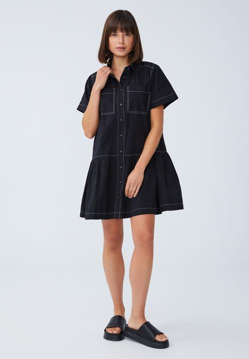 Cotton On - Scout mini shirt dress - black