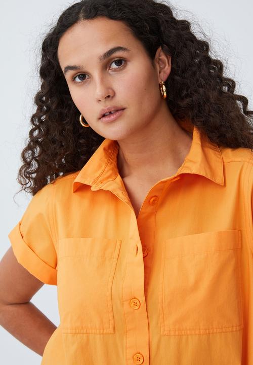 Cotton On - Scout mini shirt dress - soft orange