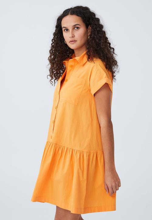 Cotton On - Scout mini shirt dress - soft orange