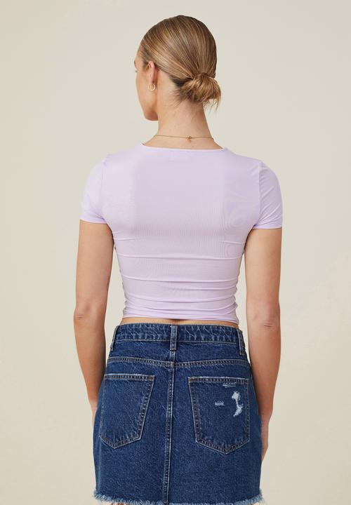Cotton On - Sculpted crew neck tee - sweet mauve