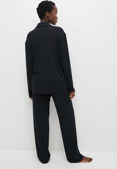 Superbalist - Sleep shirt & pants set - black