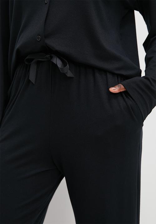 Superbalist - Sleep shirt & pants set - black