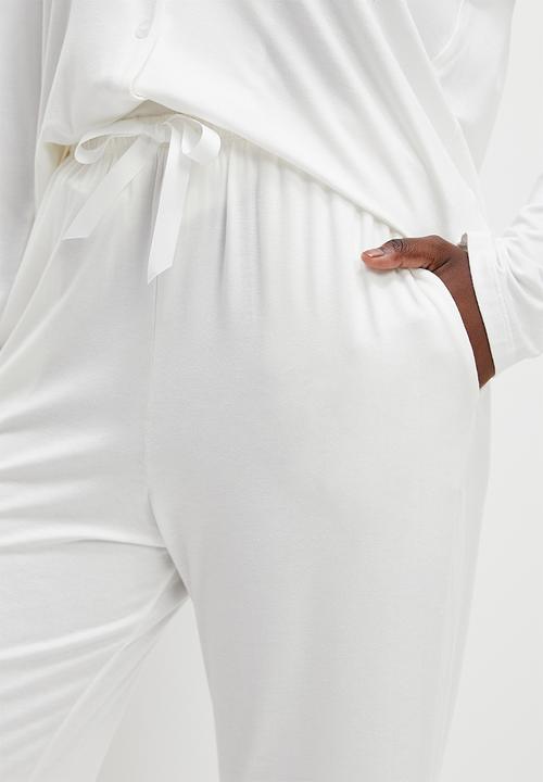 Superbalist - Sleep shirt & pants set - ecru