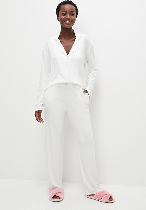 Superbalist - Sleep shirt & pants set - ecru