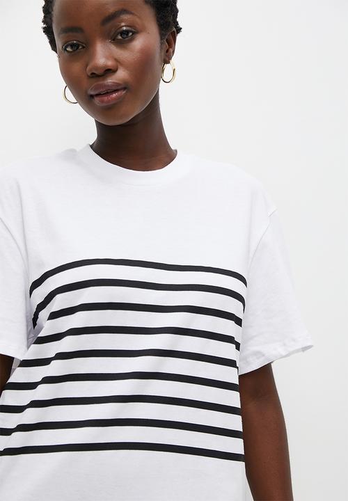 Superbalist - Bold stripe tee - white &  black
