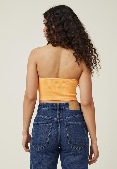 Cotton On - Seamless molly scoop neck halter - soft orange