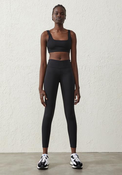 Cotton On - Square neck crop - black