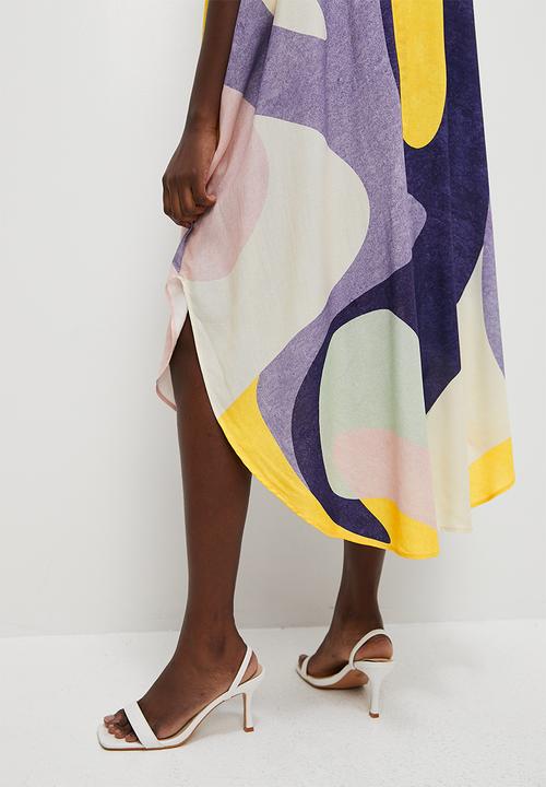 VELVET - Mandarin collar kaftan dress - abstract