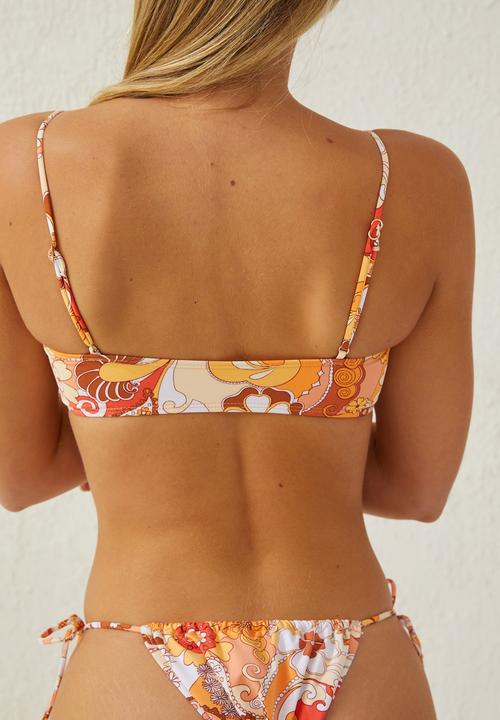 Cotton On - Scoop neck crop bikini top - hendrix retro orange