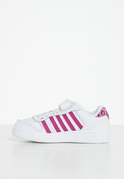 K-Swiss - Court palisades strap - white / fuschia / leopard
