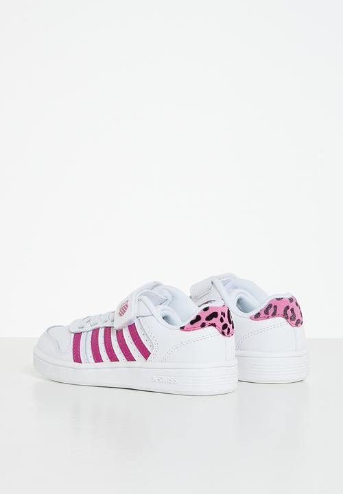 K-Swiss - Court palisades strap - white / fuschia / leopard