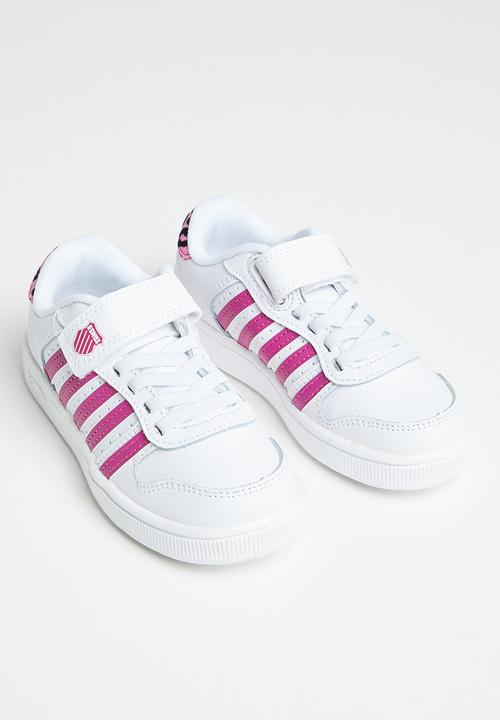 K-Swiss - Court palisades strap - white / fuschia / leopard