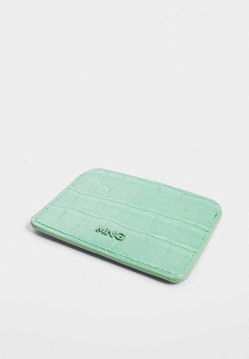 MANGO - Snake effect cardholder - pastel green