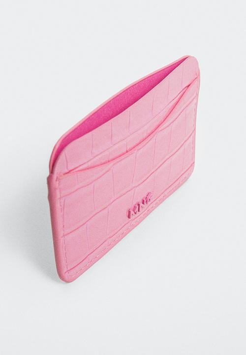 MANGO - Snake effect cardholder - fuchsia