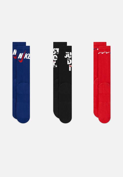 Nike -  Everyday Plus Cushioned Crew Socks 3 pack- multi