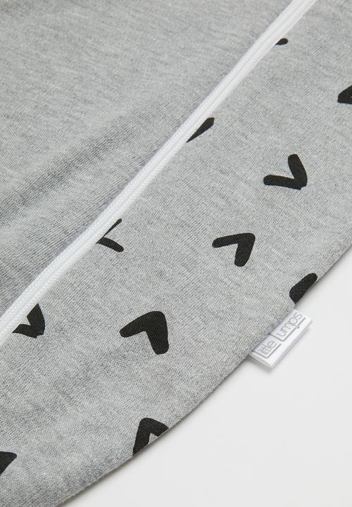 Little Lumps - Printed zip summer romper - grey