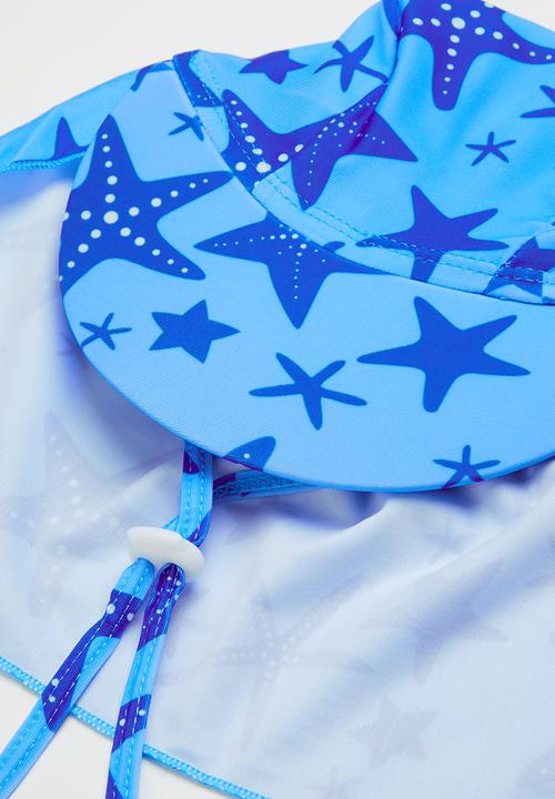 Pop Candy - Boys starfish printed swim hat - blue