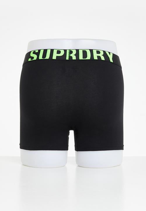 Superdry. - Boxer dual logo 2 pack - black
