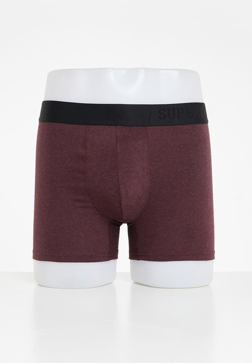 Superdry. - Boxer offset 2 pack - navy & burgundy