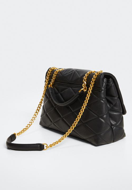 MANGO - Quilted chain bag - black