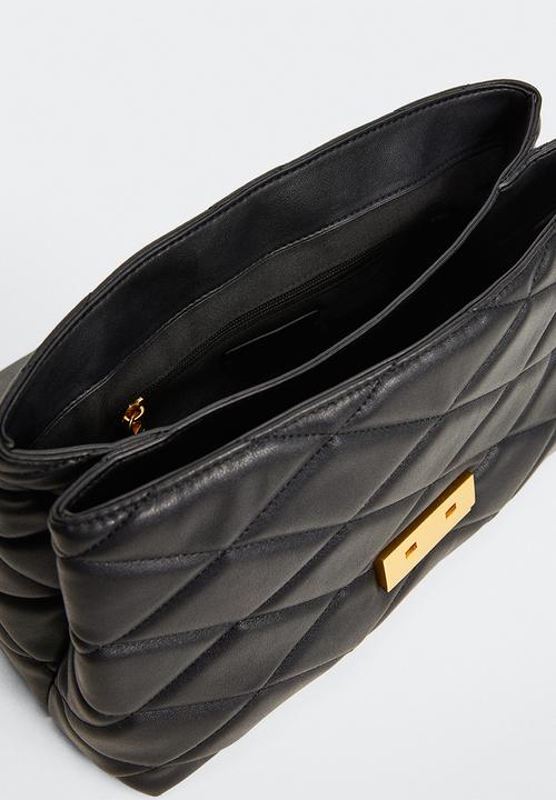 MANGO - Quilted chain bag - black