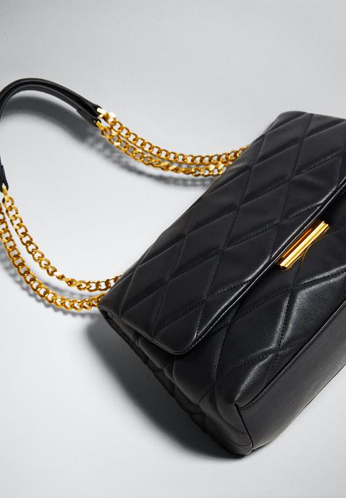MANGO - Quilted chain bag - black