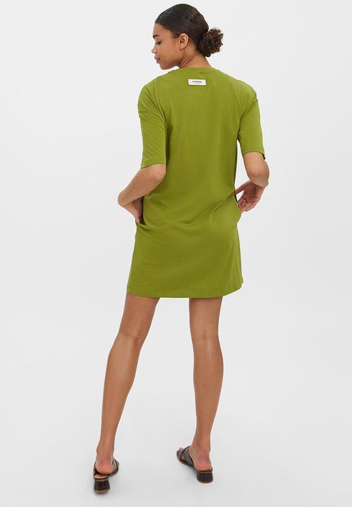 Vero Moda - Onella o-neck 2/4 dress - woodbine