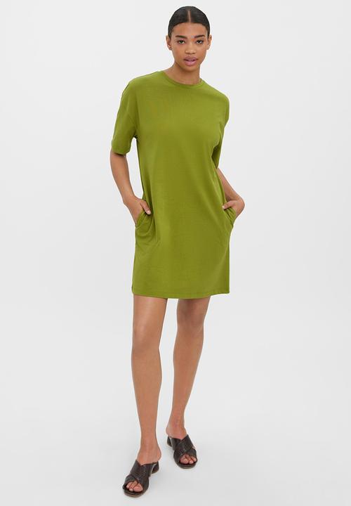 Vero Moda - Onella o-neck 2/4 dress - woodbine