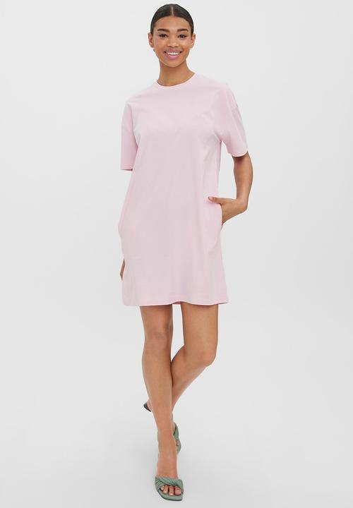 Vero Moda - Onella o-neck 2/4 dress - parfait pink