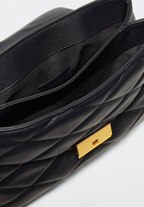 MANGO - Quilted chain bag - black