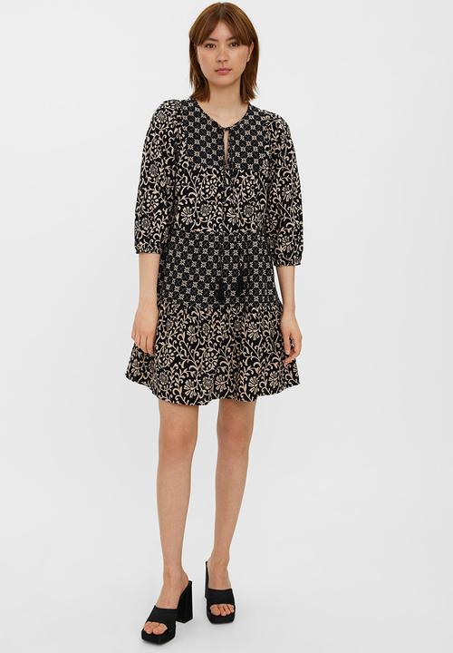 Vero Moda - Maya 3/4 short boho dress - irish cream