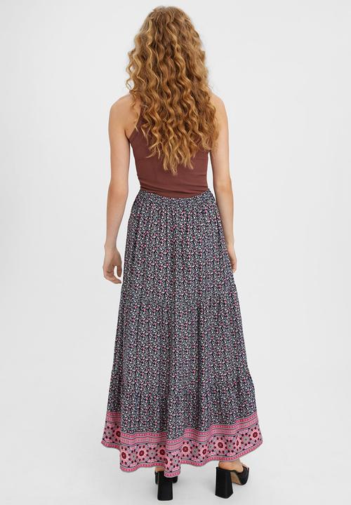 Vero Moda - Amalia long slit boho skirt - navy blazer