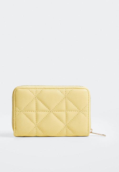 MANGO - Padded logo wallet - pastel yellow