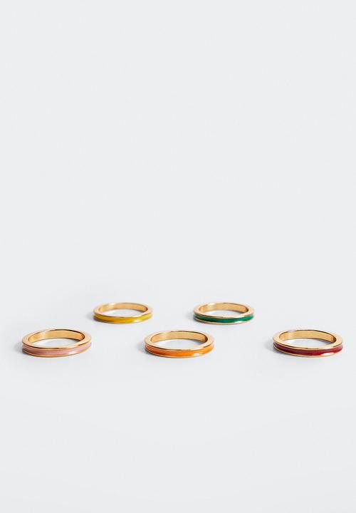 MANGO - Metal ring set - gold