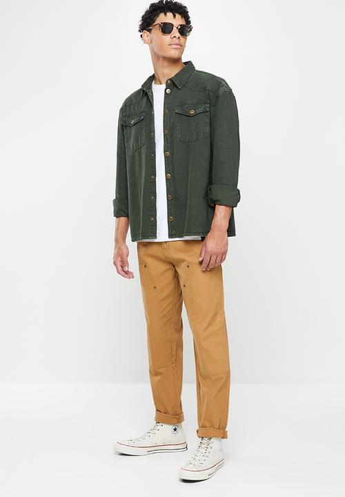 Jonathan D - Jade denim shirt - straight fit - forest