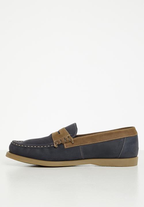 Grasshoppers - Blake - navy & dark brown