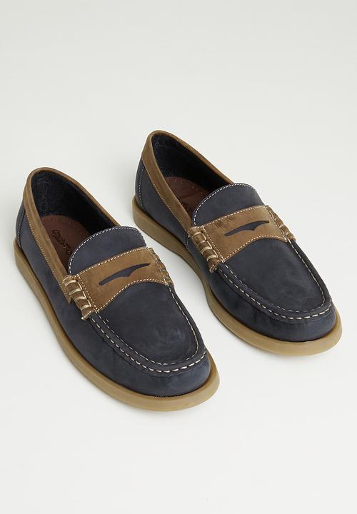 Grasshoppers - Blake - navy & dark brown