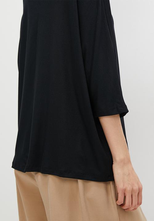 edit - One shoulder dolmain top - black