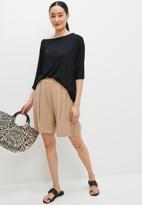 edit - One shoulder dolmain top - black