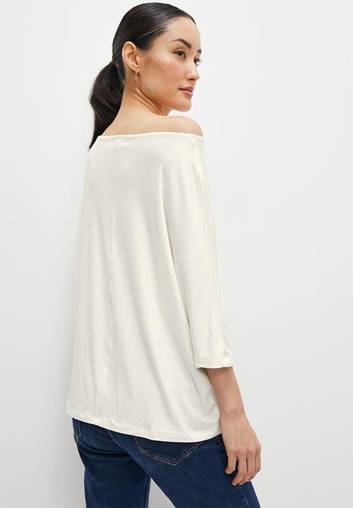 edit - One shoulder dolmain top - milk
