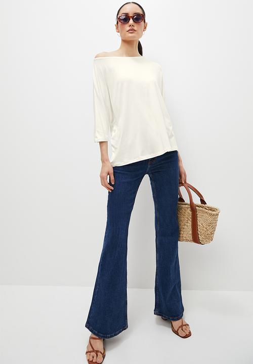 edit - One shoulder dolmain top - milk