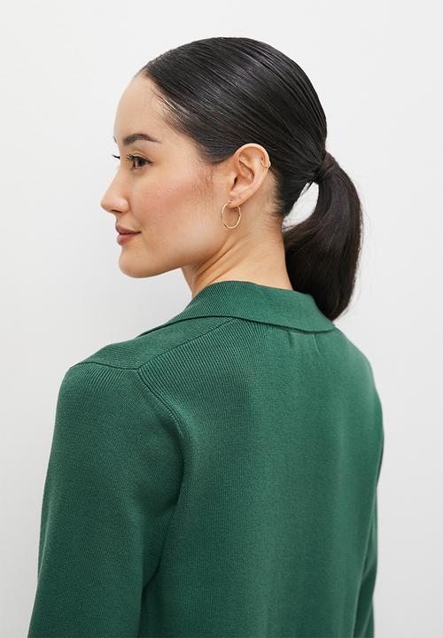 edit - Collared jumper - bottle green