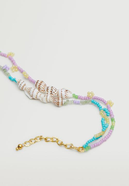 MANGO - Shell beads bracelet - gold