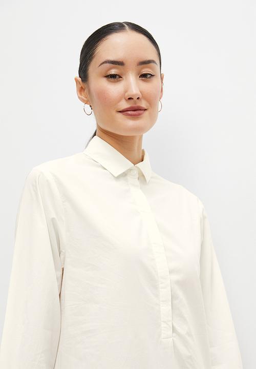 edit - A-line shirt dress - milk