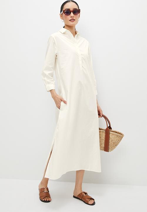 edit - A-line shirt dress - milk